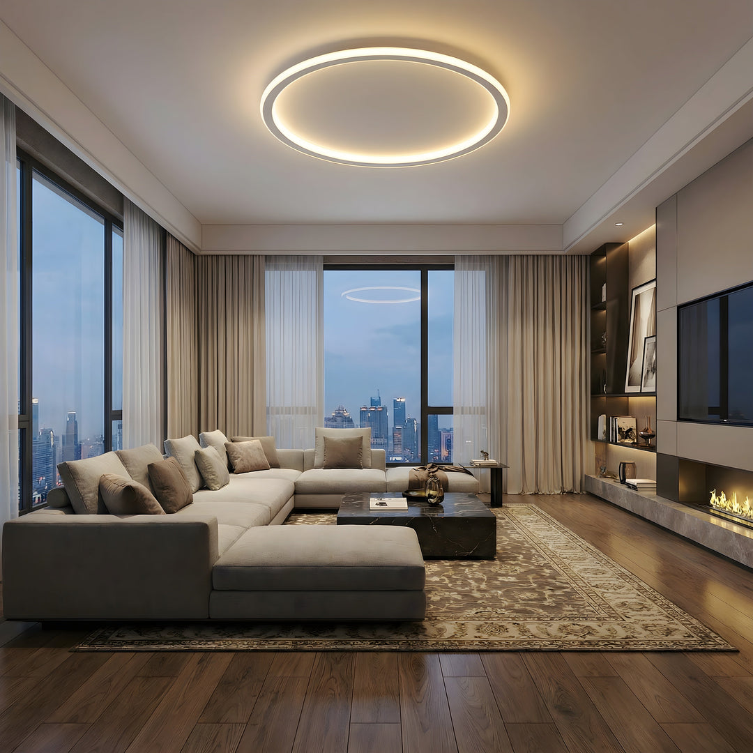 Scandinavian Round Ceiling Light with LED Glow 3