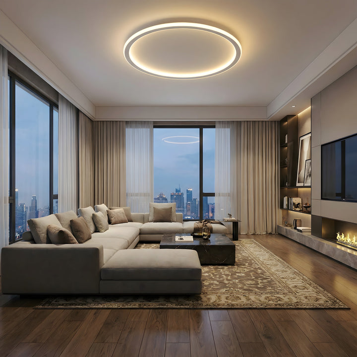 Scandinavian Round Ceiling Light with LED Glow 3