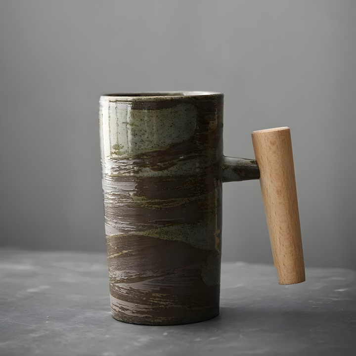 Japanese Style Stoneware Coffee Mug in Earth Tones 6