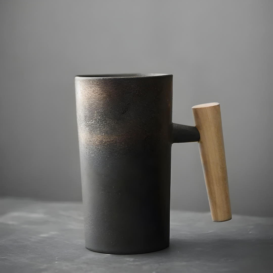 Japanese Style Stoneware Coffee Mug in Earth Tones 4