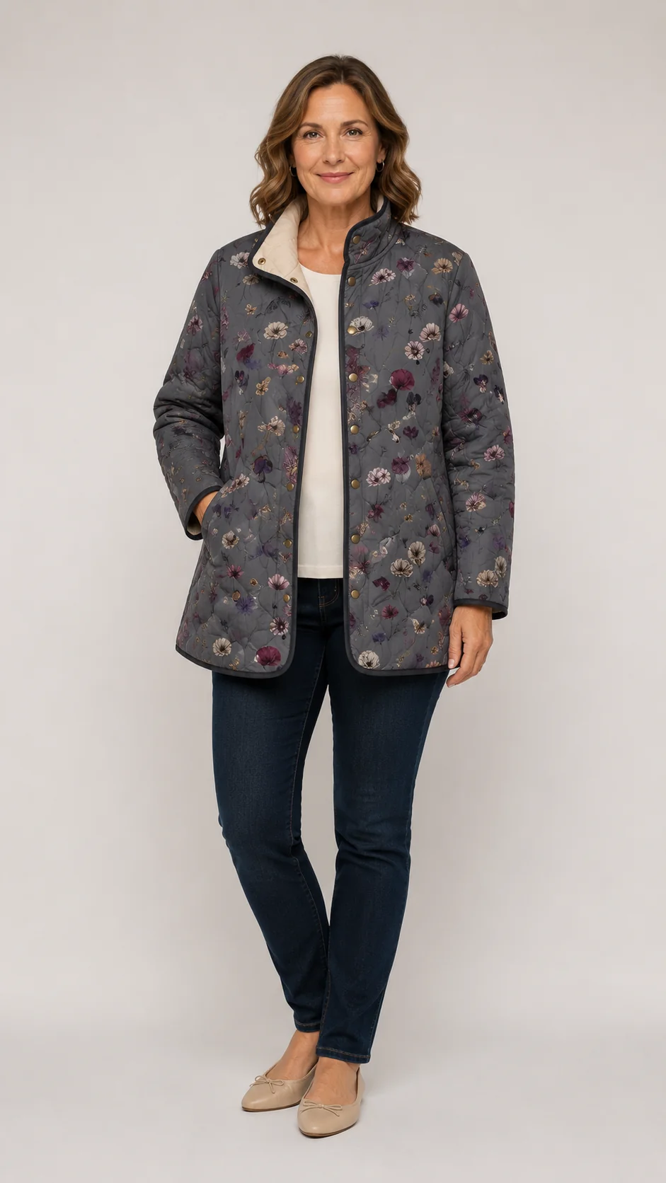 Vintage Floral Quilted Jacket - Lightweight Padded Coat 1