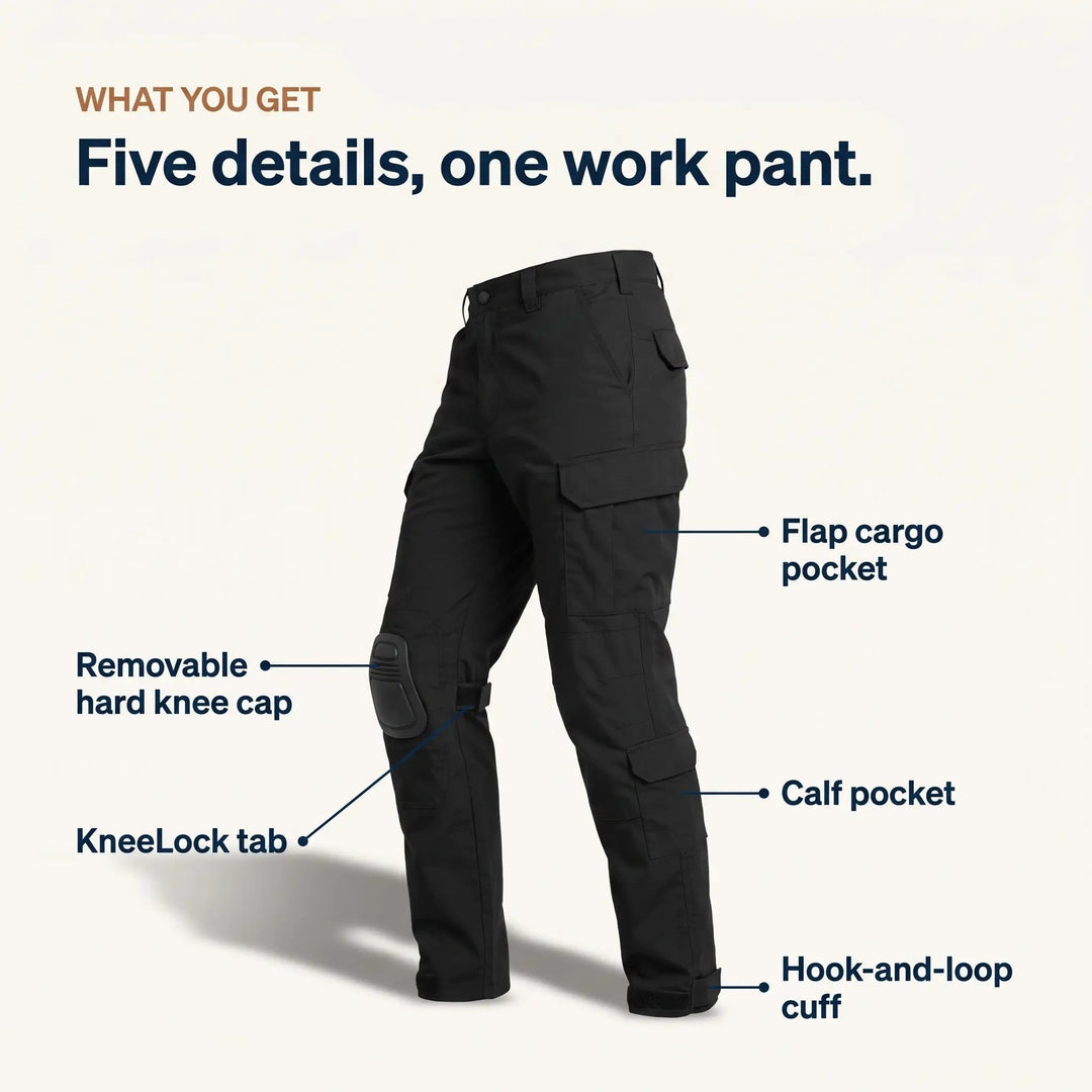 Men's Tactical Cargo Work Pants with 10 Pockets and Reinforced Knees 5