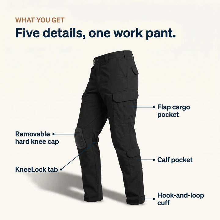 Men's Tactical Cargo Work Pants with 10 Pockets and Reinforced Knees 5
