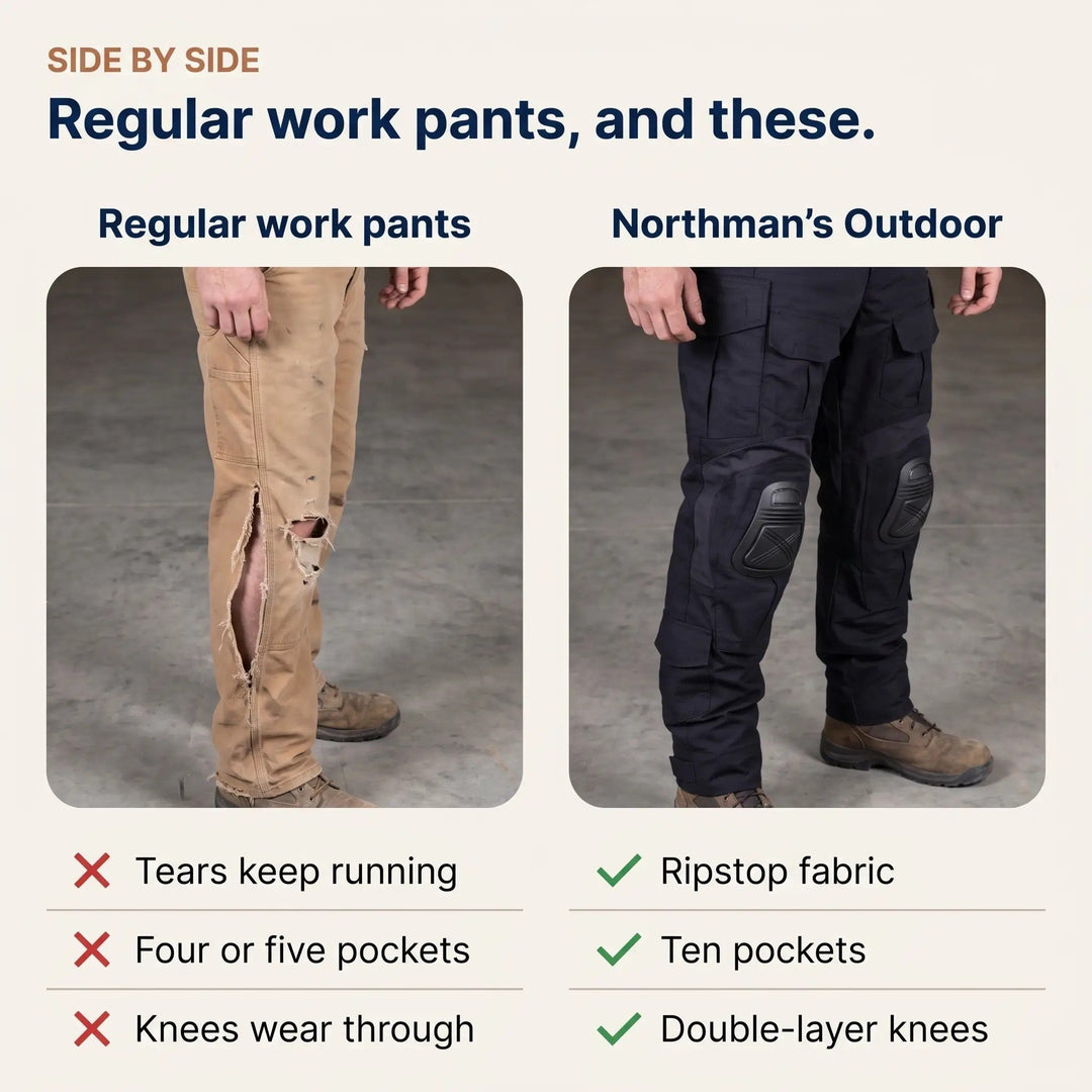 Men's Tactical Cargo Work Pants with 10 Pockets and Reinforced Knees 6