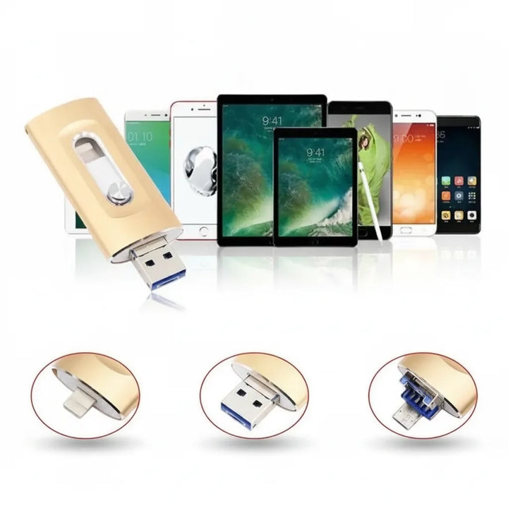 3-in-1 USB Flash Drive – Extra Storage for iPhone, Android & PC 6