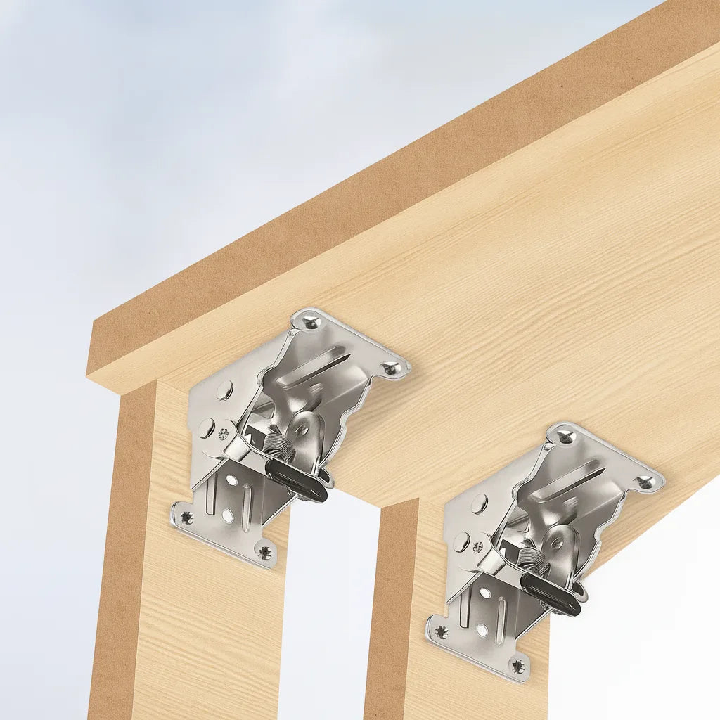 Folding Table Leg Brackets 90° Auto-Lock – Set of 2, Holds 225 kg 7
