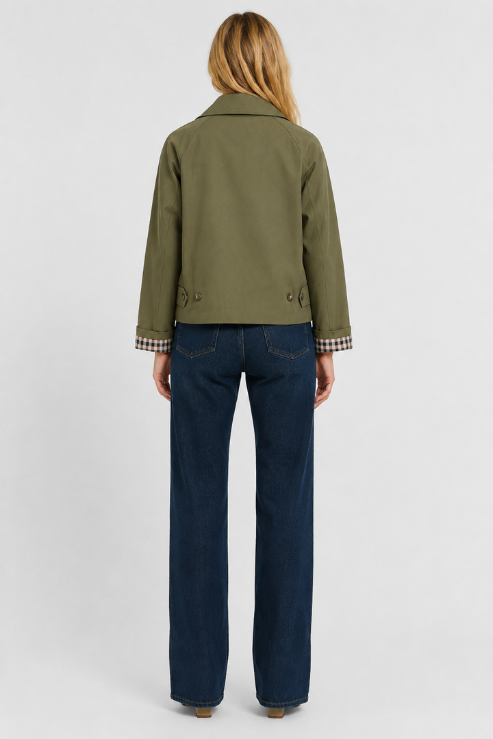 Women's Lightweight Jacket with Relaxed Fit and Vichy Lining 12
