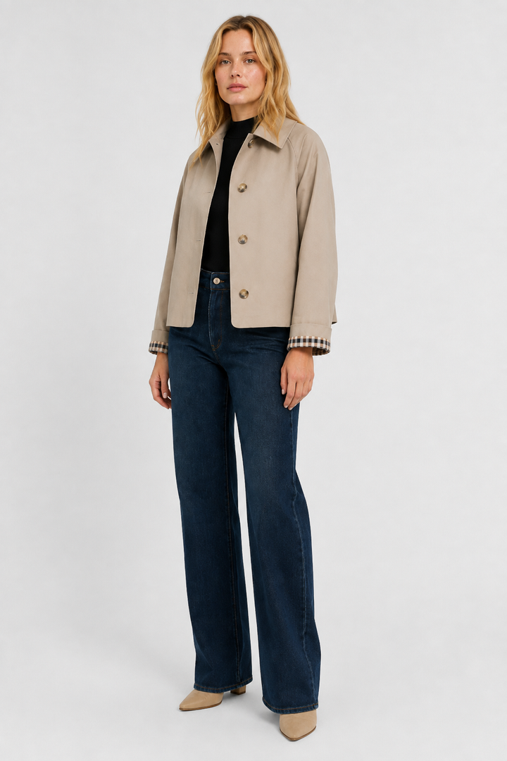 Women's Lightweight Jacket with Relaxed Fit and Vichy Lining 4