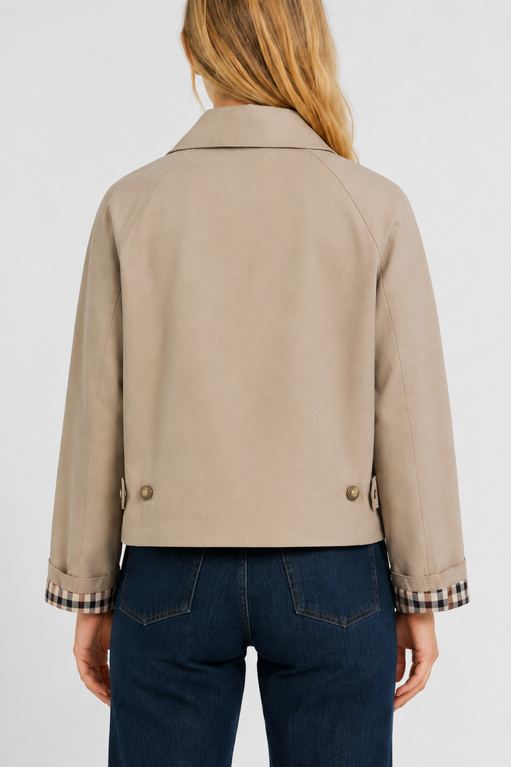 Women's Lightweight Jacket with Relaxed Fit and Vichy Lining 3