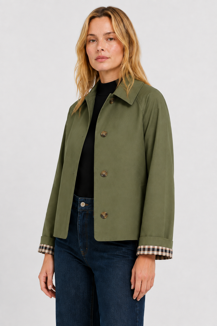 Women's Lightweight Jacket with Relaxed Fit and Vichy Lining 8