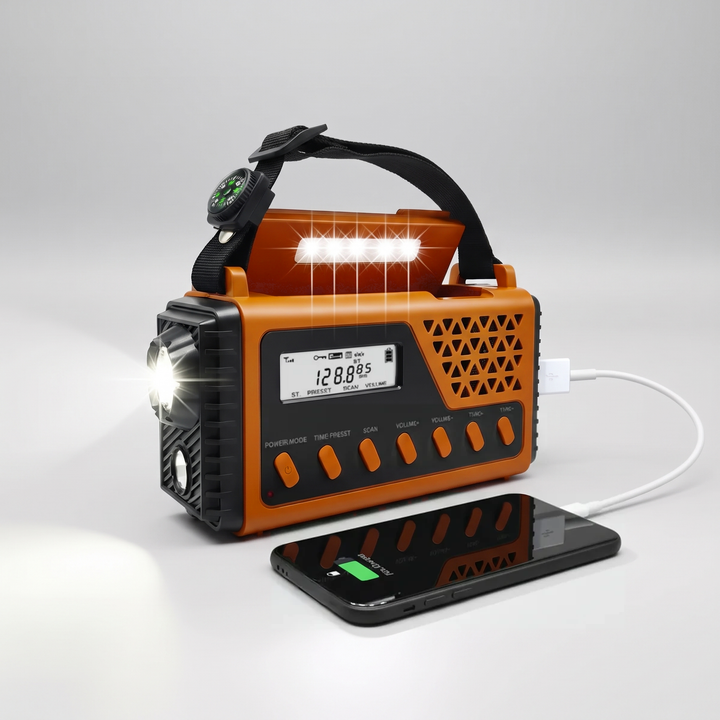 Emergency Weather Radio with Hand Crank, Solar and USB-C Power, AM/FM/Shortwave 1