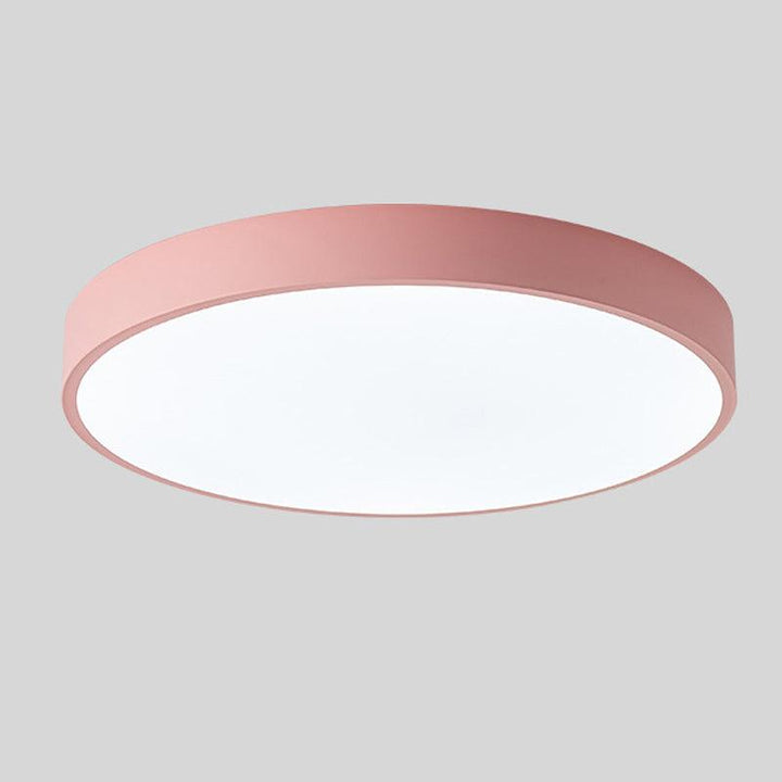 Scandinavian Macaron-Shaped LED Ceiling Light with Wood Accent for Living Room or Bedroom 10