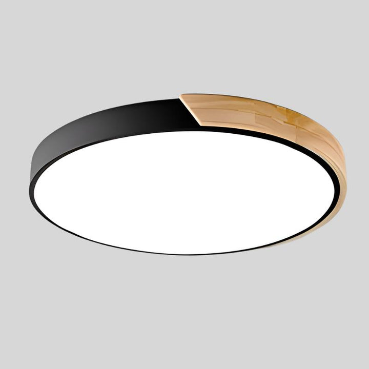 Scandinavian Macaron-Shaped LED Ceiling Light with Wood Accent for Living Room or Bedroom 17