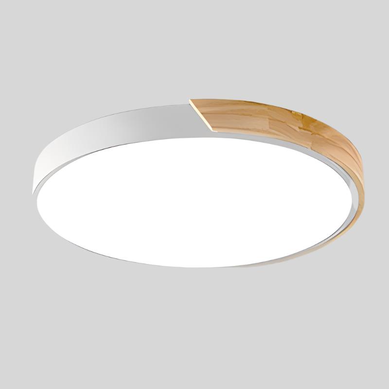 Scandinavian Macaron-Shaped LED Ceiling Light with Wood Accent for Living Room or Bedroom 18