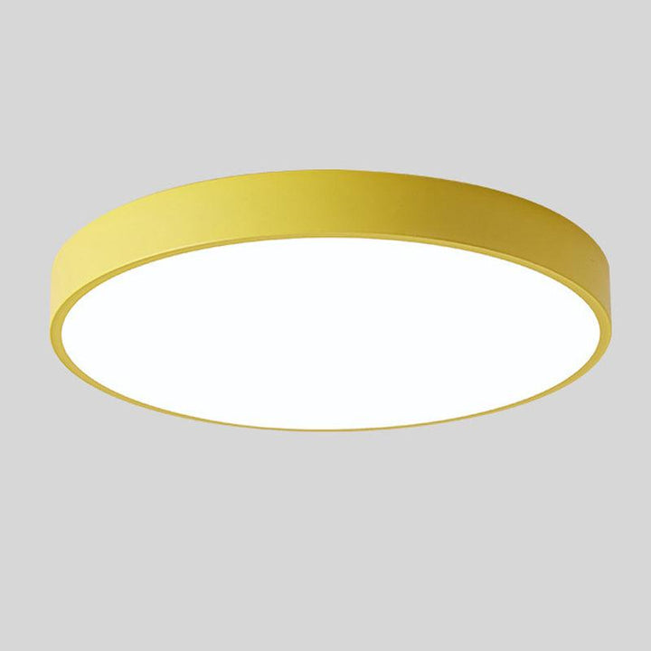 Scandinavian Macaron-Shaped LED Ceiling Light with Wood Accent for Living Room or Bedroom 9