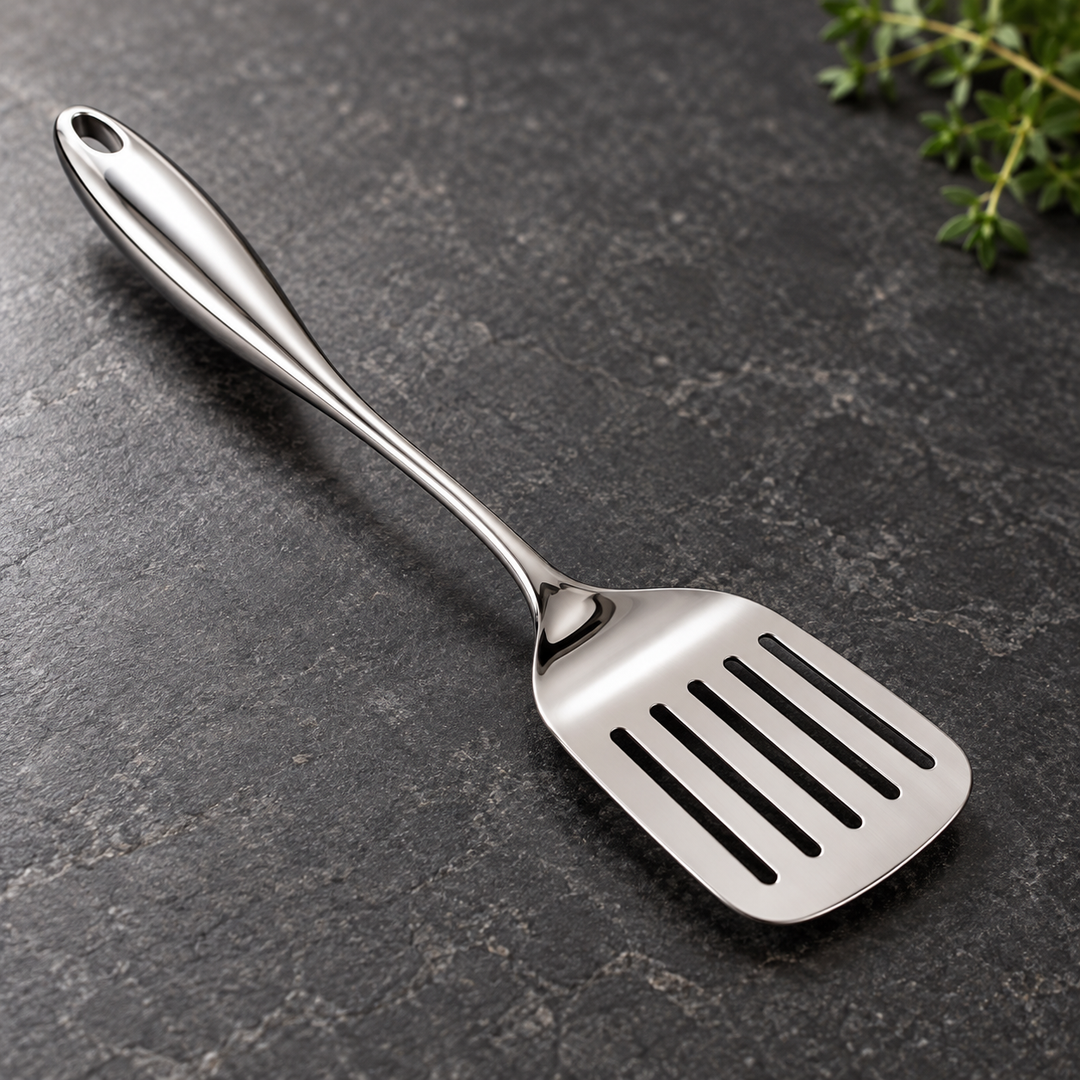Stainless Steel Kitchen Utensil Set with Curved Handles, 3 to 11 Pieces 14