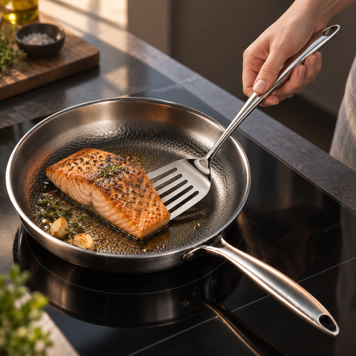 Stainless Steel Kitchen Utensil Set with Curved Handles, 3 to 11 Pieces 10