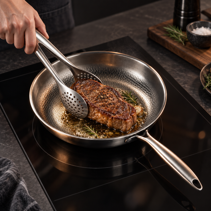 Stainless Steel Kitchen Utensil Set with Curved Handles, 3 to 11 Pieces 9