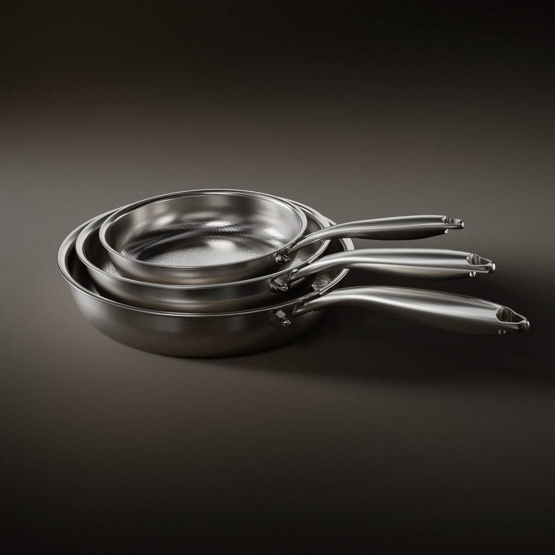 Hammered Titanium Frying Pan Set, 3 Pieces 1