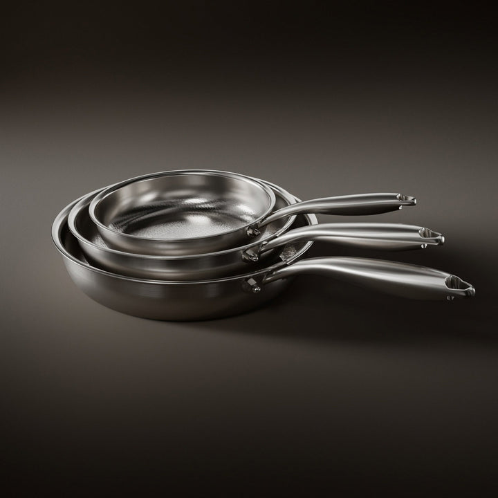 Hammered Titanium Frying Pan Set, 3 Pieces 1