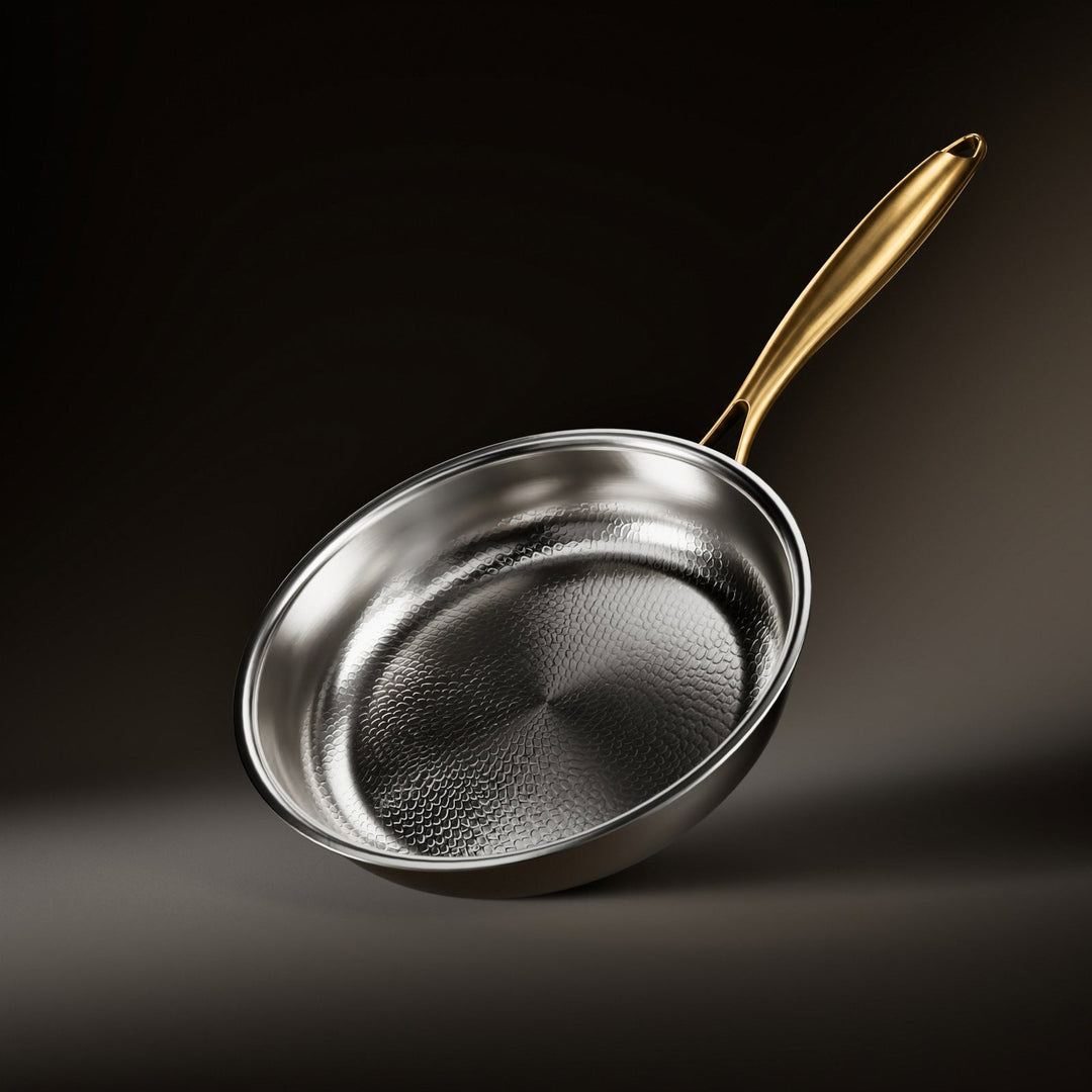Hand-Hammered Titanium Frying Pan with Coating-Free Surface 1