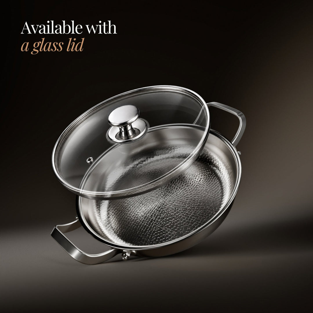 Hammered Titanium Pan with Two Handles, Uncoated and PFAS-Free 3