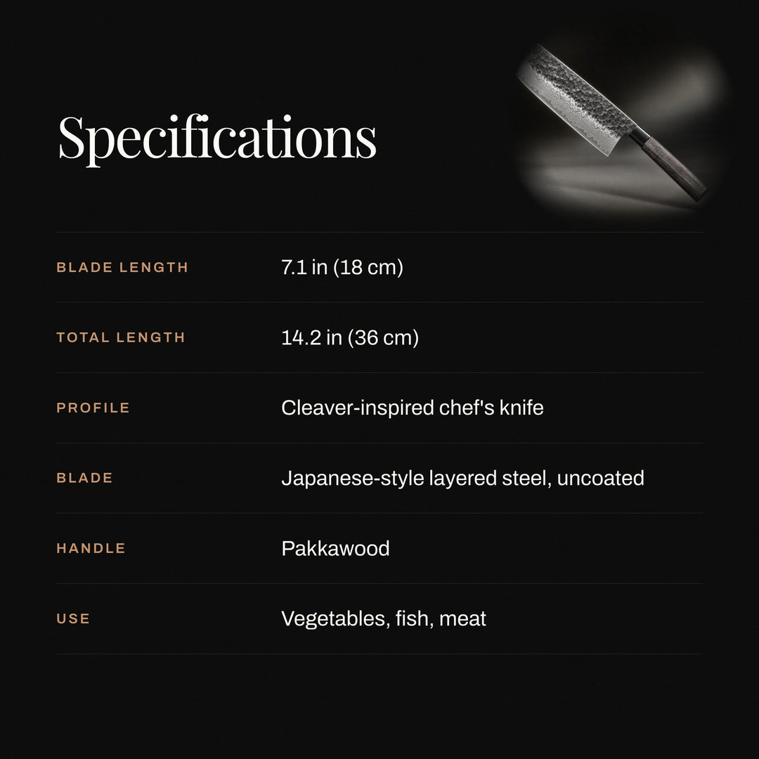 Japanese-Style Chef's Knife with Layered Steel Blade – 7.1 inch (18 cm) 4