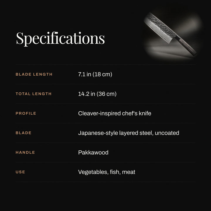 Japanese-Style Chef's Knife with Layered Steel Blade – 7.1 inch (18 cm) 4