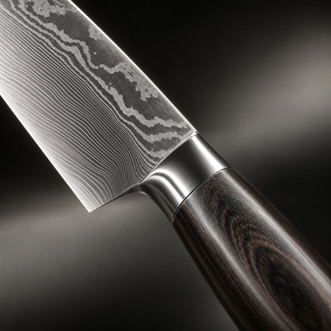3-Piece Japanese-Style Kitchen Knife Set with Layered Steel Blades 3