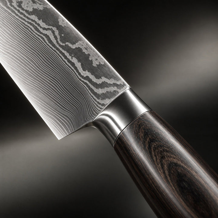3-Piece Japanese-Style Kitchen Knife Set with Layered Steel Blades 3