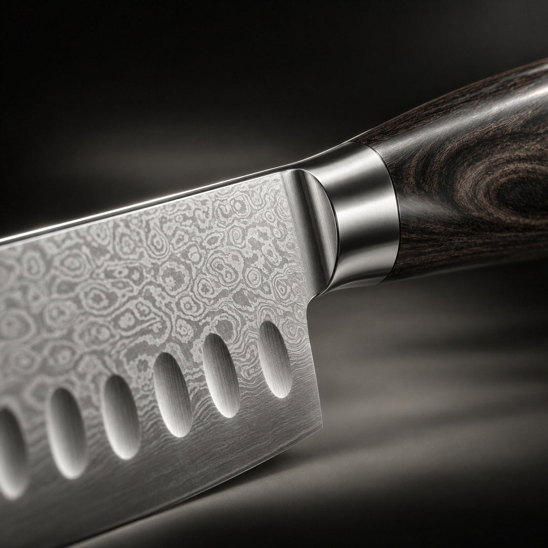 7.1-Inch Japanese-Style Santoku Knife with Layered Steel Blade 3