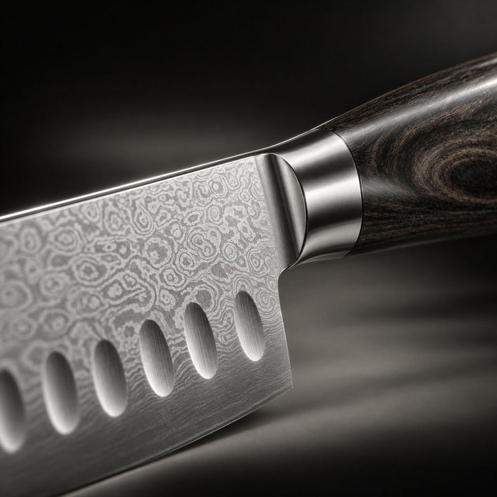 7.1-Inch Japanese-Style Santoku Knife with Layered Steel Blade 3