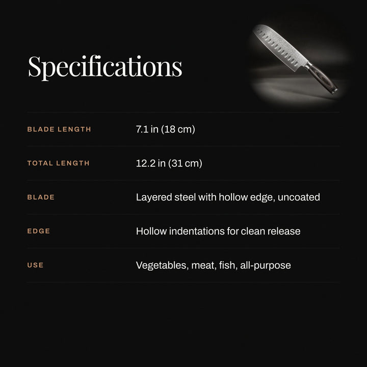 7.1-Inch Japanese-Style Santoku Knife with Layered Steel Blade 4