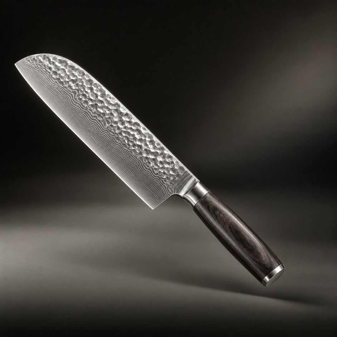 Hammered 7.1-Inch Japanese-Style Santoku Knife 1