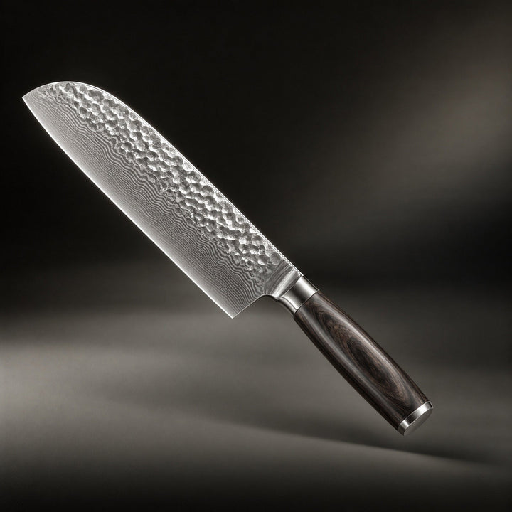Hammered 7.1-Inch Japanese-Style Santoku Knife 1