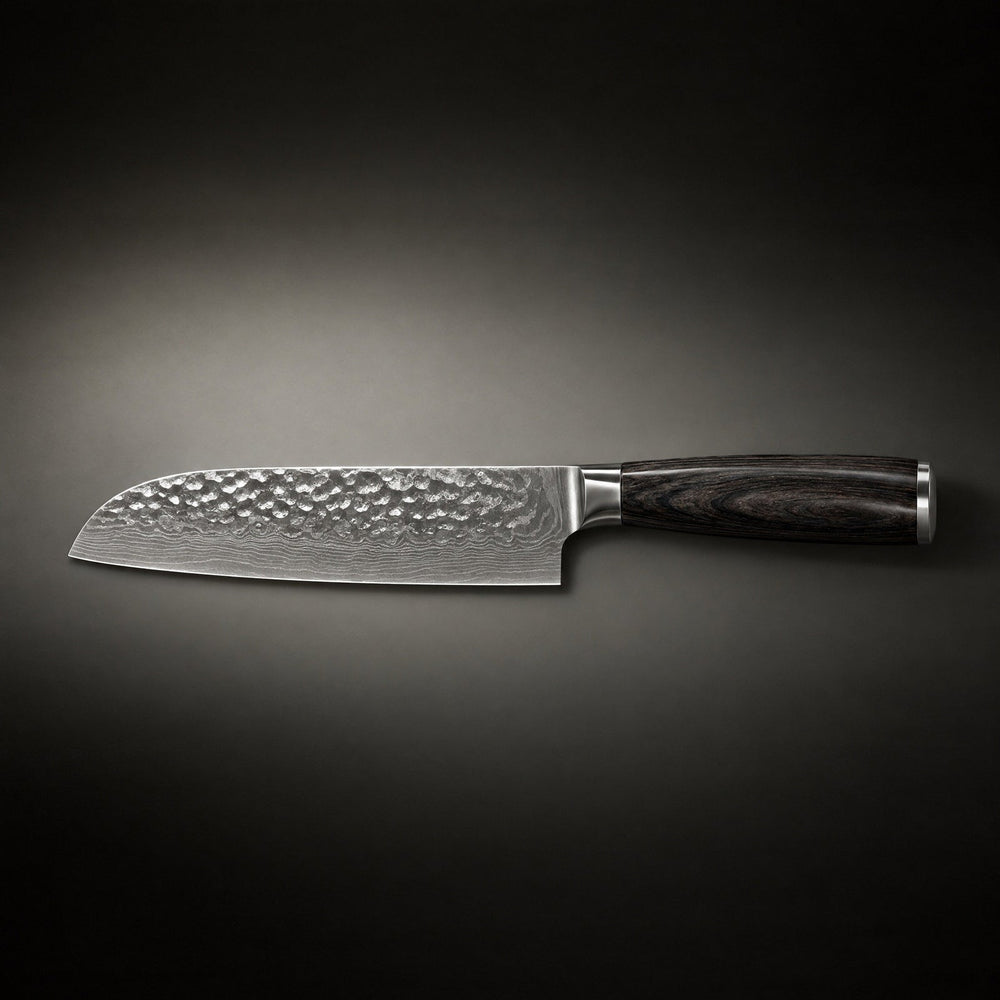 Hammered 7.1-Inch Japanese-Style Santoku Knife 2