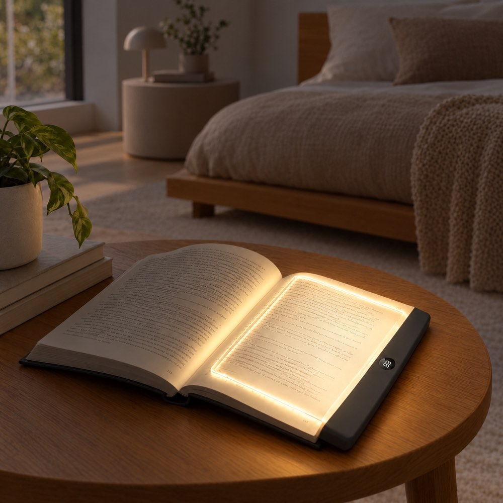 Rechargeable Flat Reading Light for Bed, Dimmable Book Lamp with Timer 7