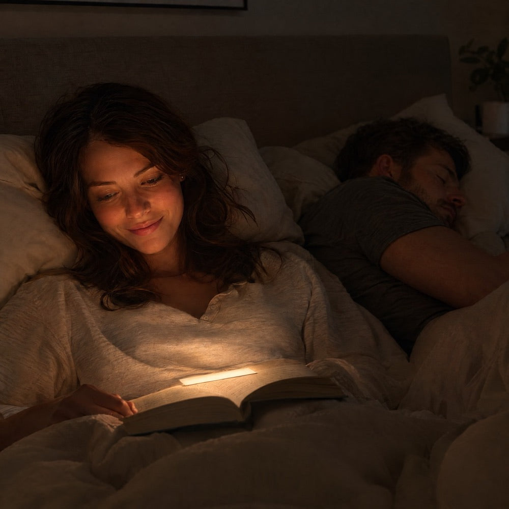 Rechargeable Flat Reading Light for Bed, Dimmable Book Lamp with Timer 2