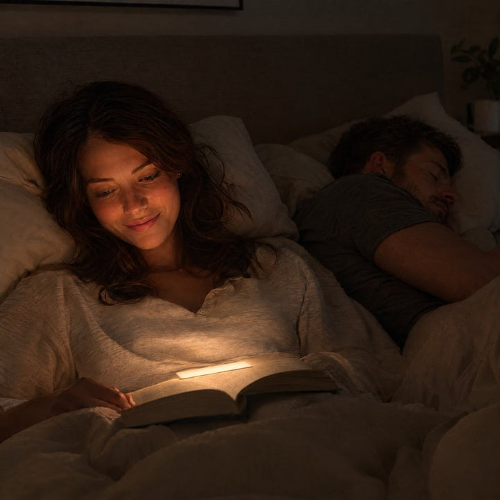 Rechargeable Flat Reading Light for Bed, Dimmable Book Lamp with Timer 2