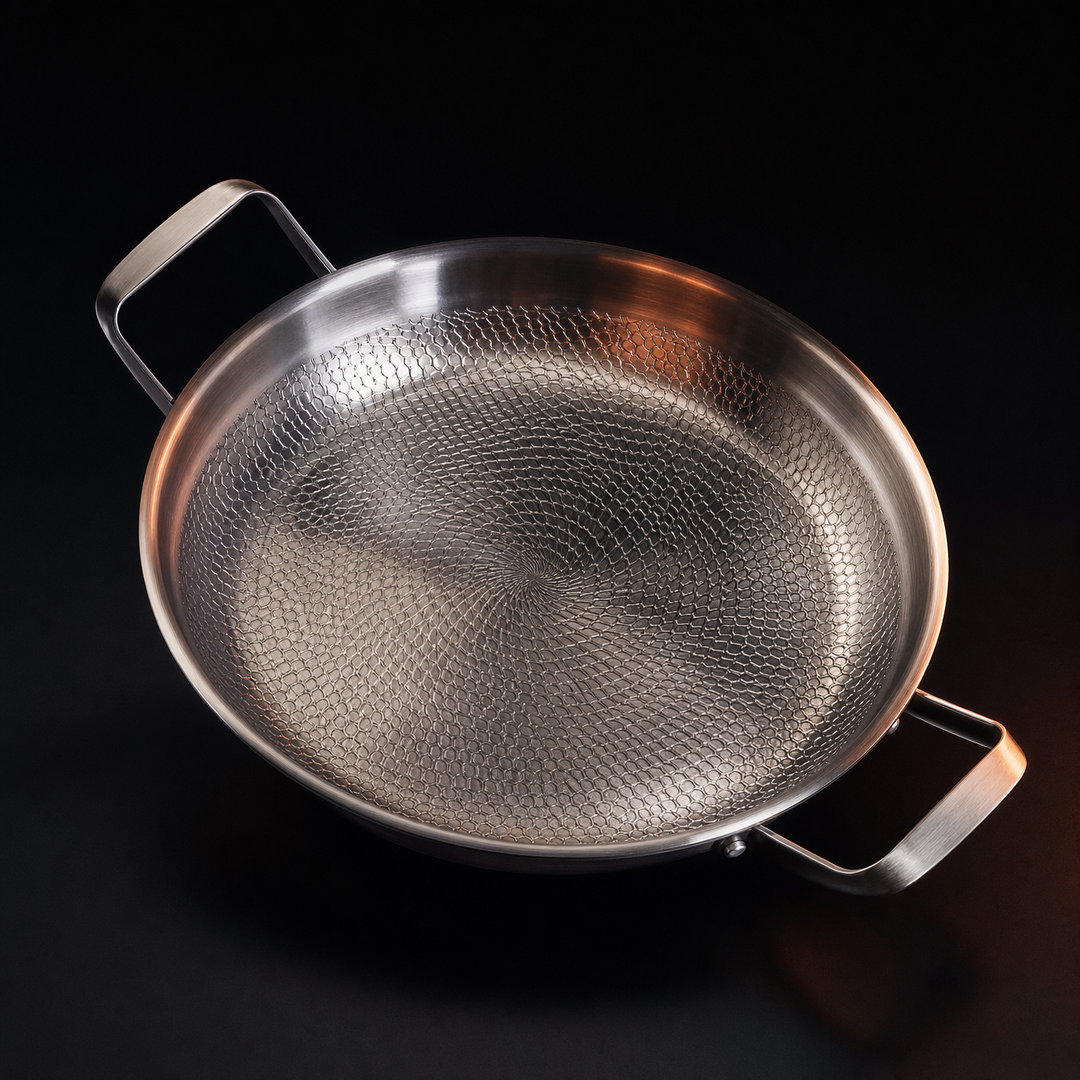 Hammered Titanium Pan with Two Handles 2