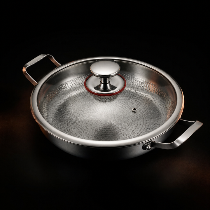 Hammered Titanium Pan with Two Handles 3