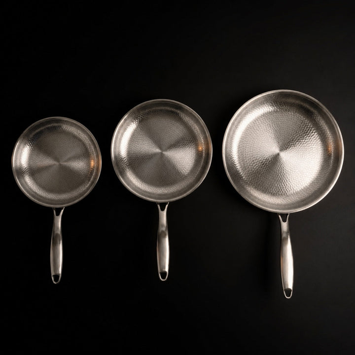 Hand-Hammered Titanium Pan Set - 3 Pieces, PFAS-Free 3