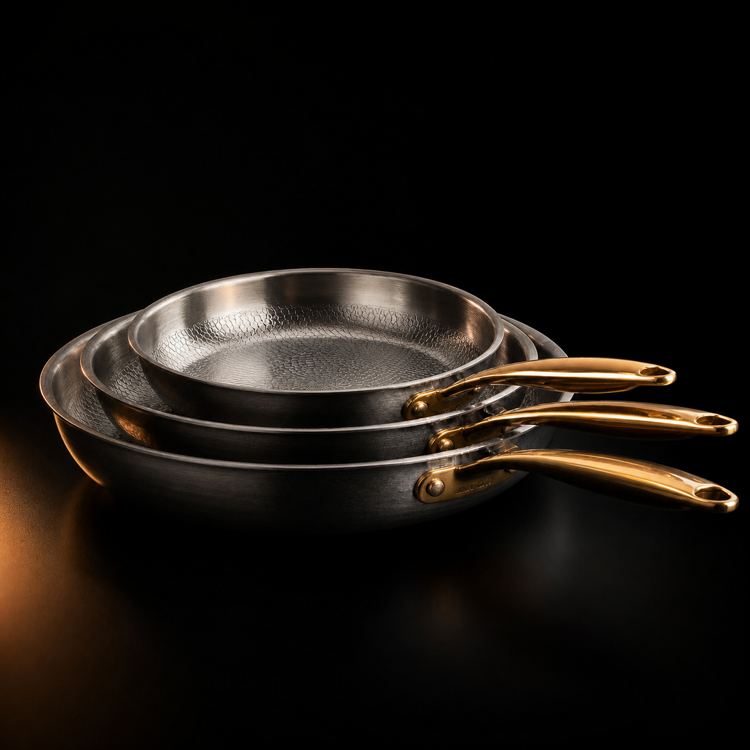 Hand-Hammered Titanium Pan Set - 3 Pieces I Limited Edition 1