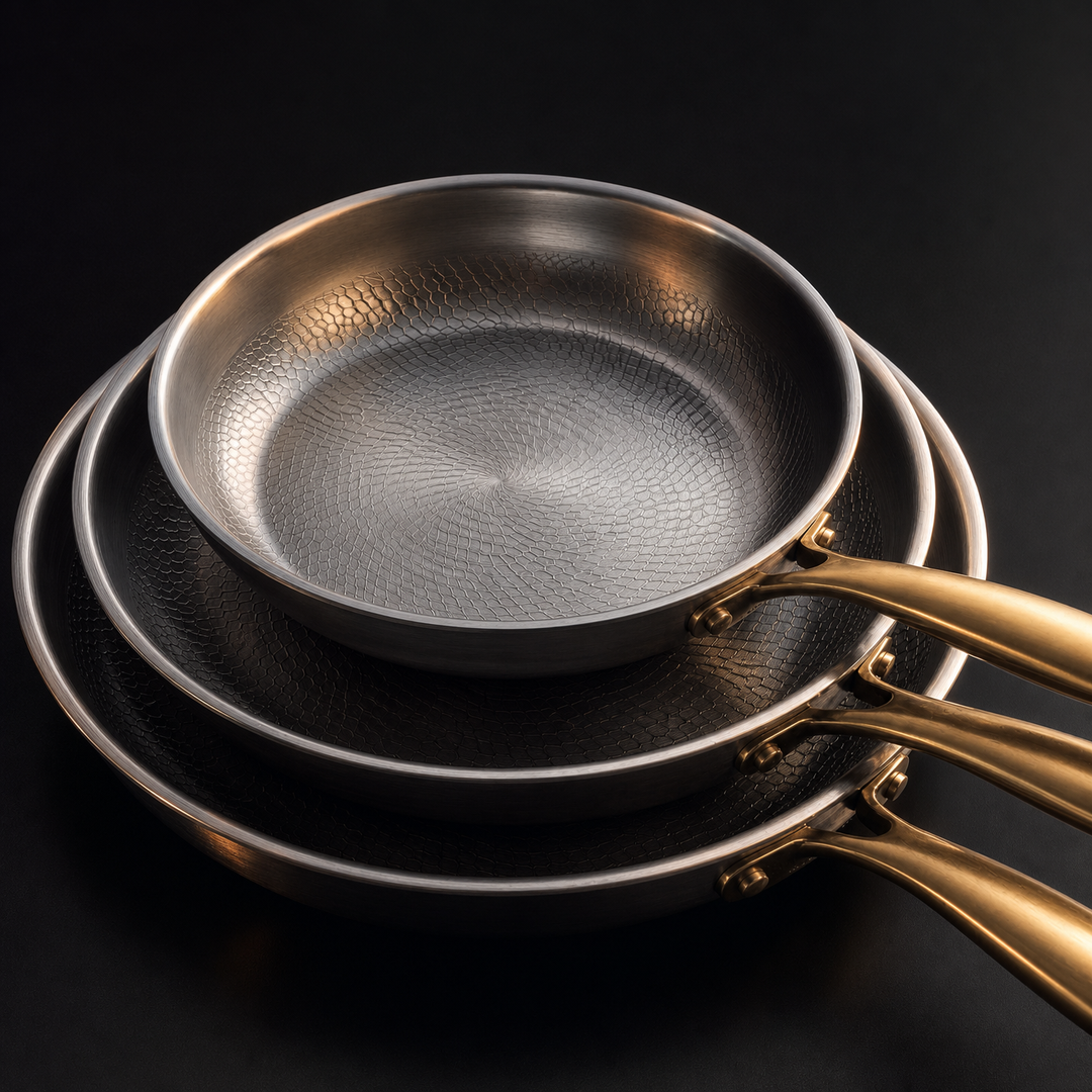 Hand-Hammered Titanium Pan Set - 3 Pieces I Limited Edition 3