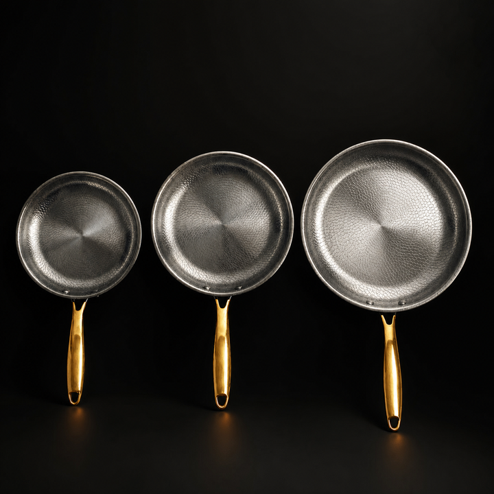 Hand-Hammered Titanium Pan Set - 3 Pieces I Limited Edition 4