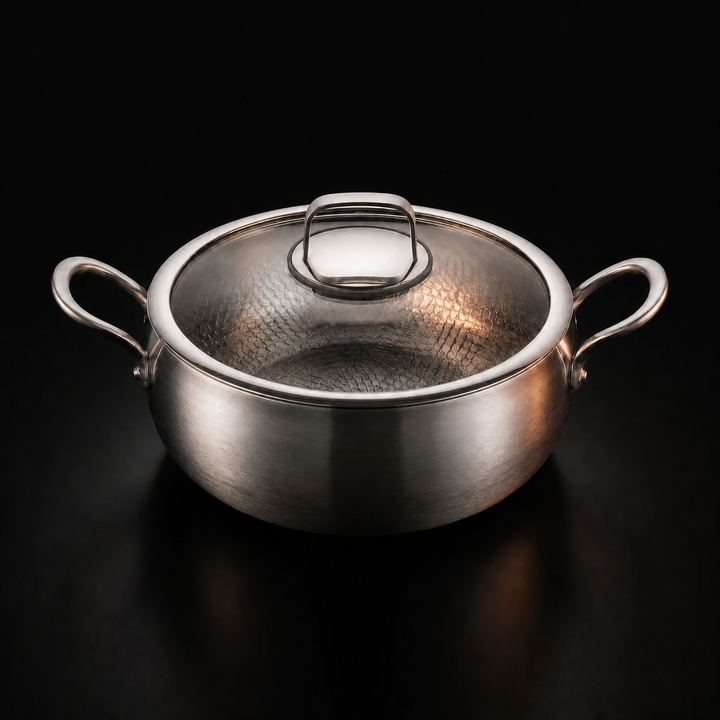 Hand-Hammered Deep Titanium Stockpot, PFAS-Free 2