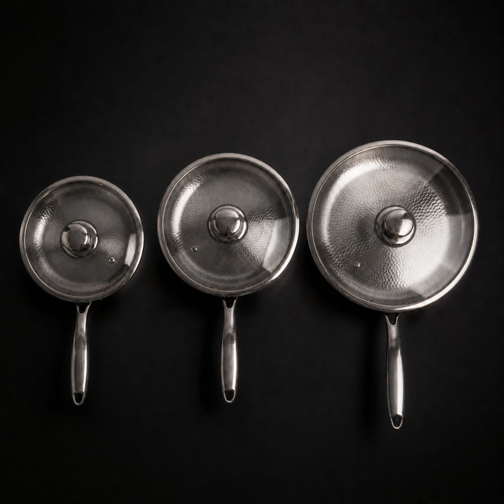 Hand-Hammered Titanium Pan Set - 3 Pieces, PFAS-Free 4