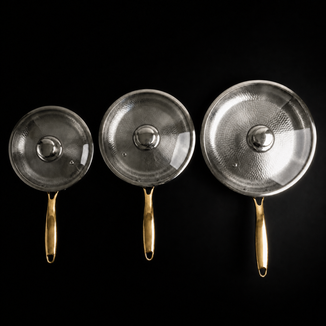 Hand-Hammered Titanium Pan Set - 3 Pieces I Limited Edition 5