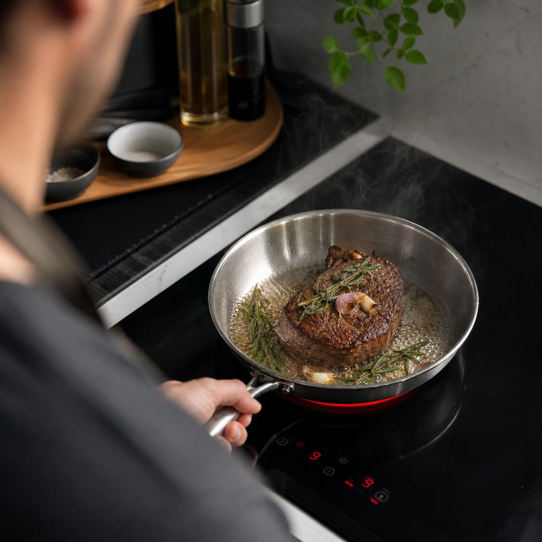 Hand-Hammered Titanium Pan Set - 3 Pieces, PFAS-Free 9