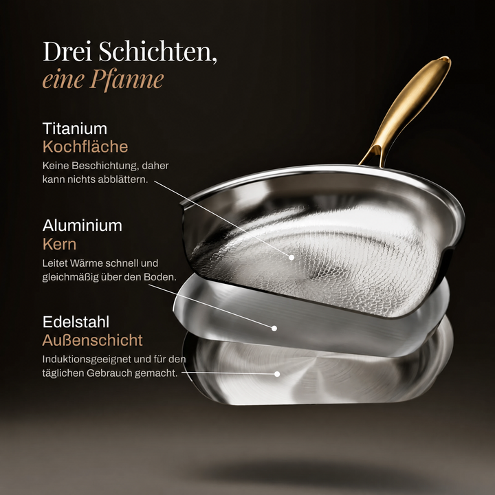 Hand-Hammered Titanium Frying Pan with Coating-Free Surface 3